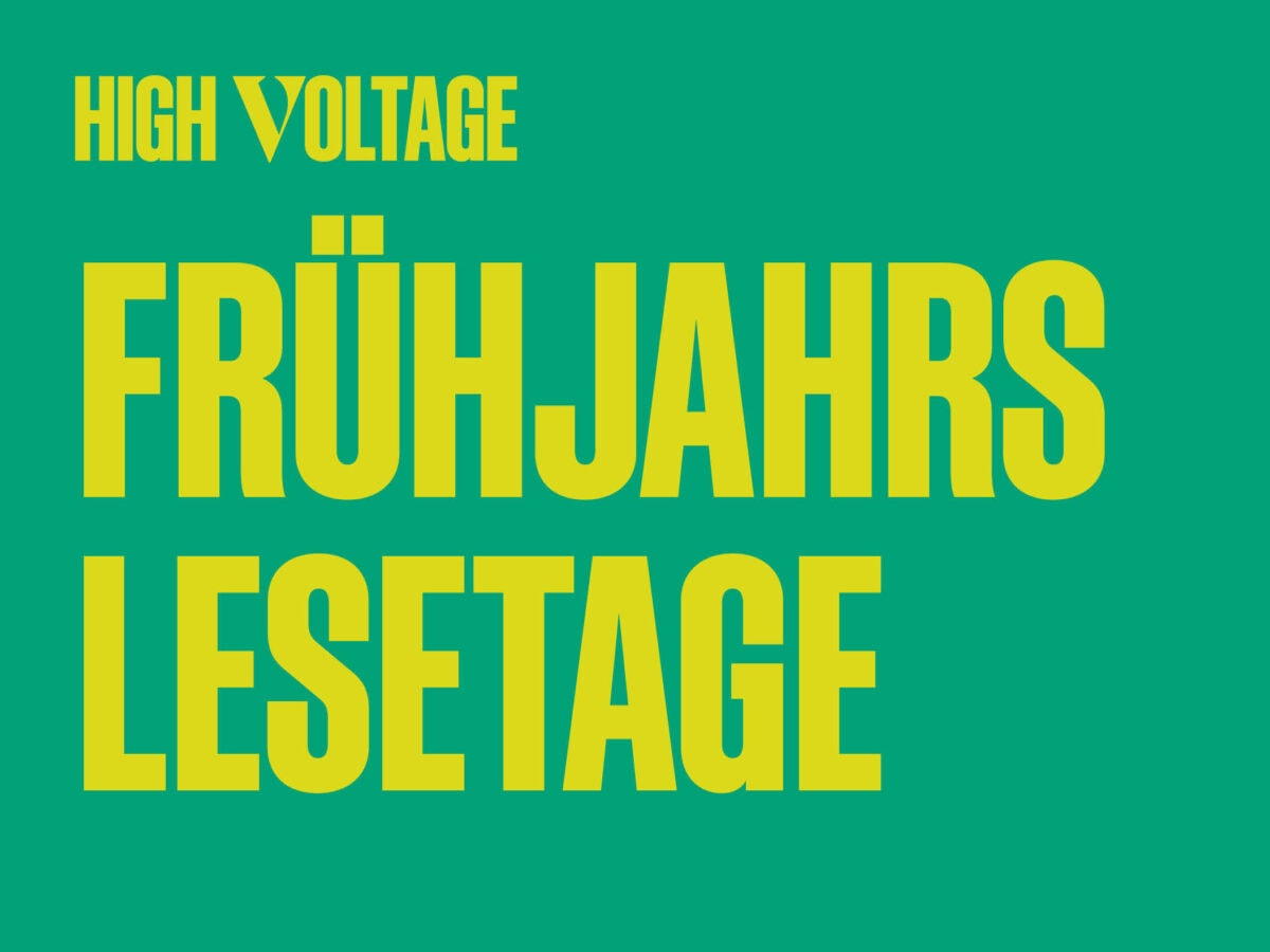 Grafische Gestaltung Logo "High Voltage" in grün mit gelber Schrift